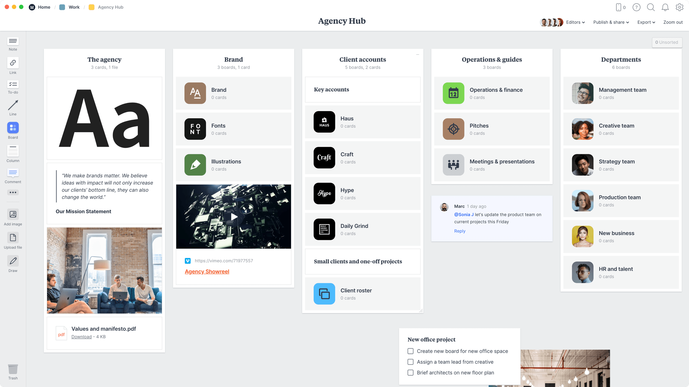 Agency hub example